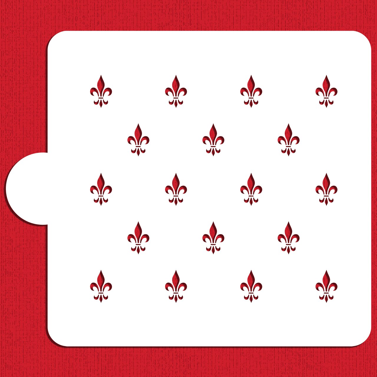 Fleur De Lis Miniprint Cake Stencil | C157 by Designer Stencils | Cake Decorating Tools | Baking Stencils for Royal Icing, Airbrush, Dusting Powder | Reusable Plastic Food Grade Stencil for Cakes | Easy to Use & Clean Cake Stencil